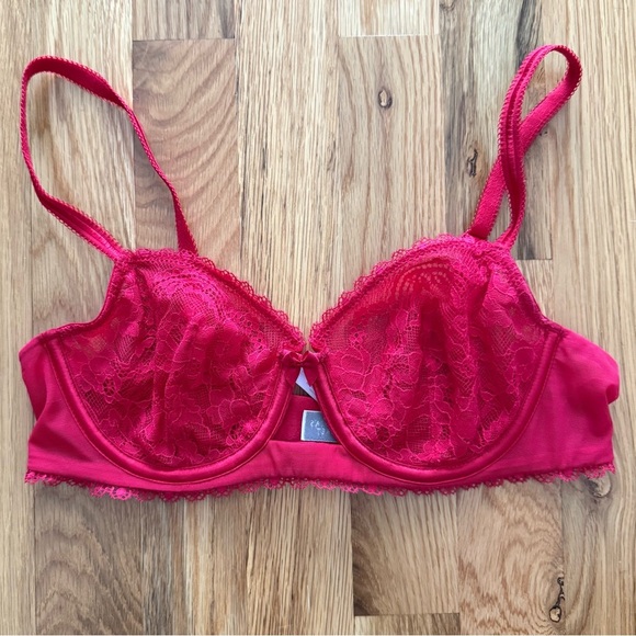Victoria’s Secret Very Sexy Balconet Bra 34C – Red Lace Underwire - Picture 1 of 4